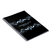 Carnet Black & Pastel Blue Tones Floral Lace Frame (Côté Droit)