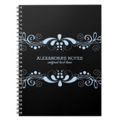Carnet Black & Pastel Blue Tones Floral Lace Frame (Devant)