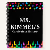 Carnet Black Pastels Crayons Programme d'enseignement Pla (Devant)