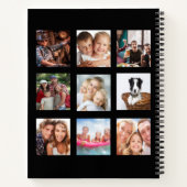 Carnet Black photo collage monogrammed modern diary (Dos)