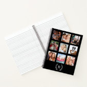 Carnet Black photo collage monogrammed modern diary (Intérieur)