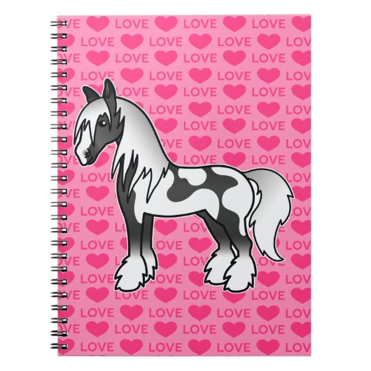 Carnet Black Piebald Dessin Gitan Vanner Shire Amour (Devant)