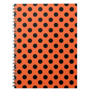 Carnet Black polka dots on orange
