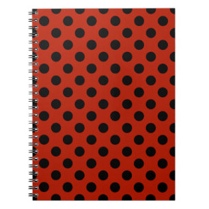 Carnet Black polka dots on red