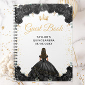 Carnet Black Princess Quinceañera Guest Book