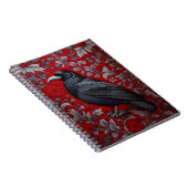 Carnet Black Raven Red Floral William Morris Inspired (Côté Droit)