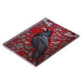 Carnet Black Raven Red Floral William Morris Inspired (Côté gauche)