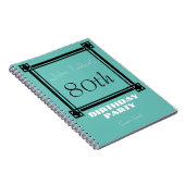 Carnet Black retro frame 80th Birthday Party Guest Book (Côté Droit)
