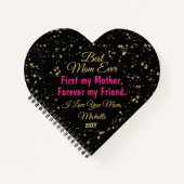 Carnet Black Rose mignonne Meilleure Maman Jour des mères (Devant)