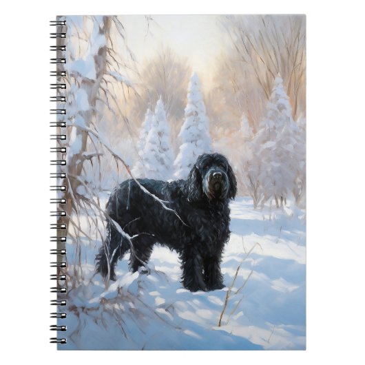 Carnet Black Russian Terrier Laisser neiger Noël (Devant)