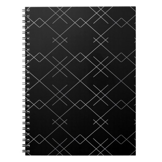 Carnet Black-silver, cool, elegant, simple modern pattern (Devant)