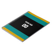 Carnet Black, Teal & Gold Football Team Personalized (Côté gauche)