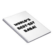 Carnet Black Text Meilleurs T-shirts et cadeaux Baba (Côté Droit)