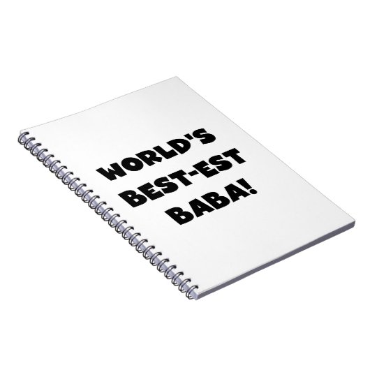 Carnet Black Text Meilleurs T-shirts et cadeaux Baba (Côté Droit)