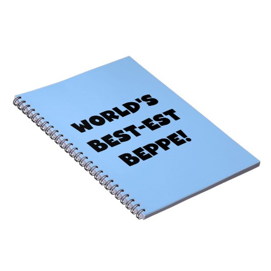 Carnet Black Text Meilleurs T-shirts et cadeaux de Beppe (Côté Droit)