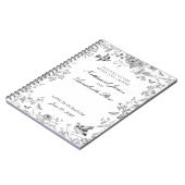 Carnet Black Toile De Jouy Wedding Letters Bride & Groom (Côté gauche)