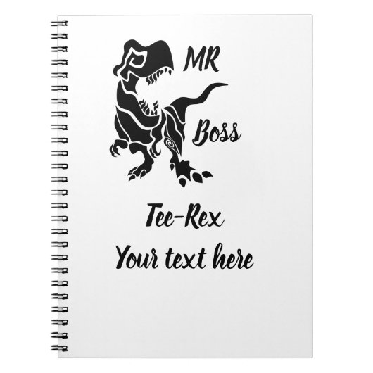 Carnet Black Trex le Boss Dino (Devant)