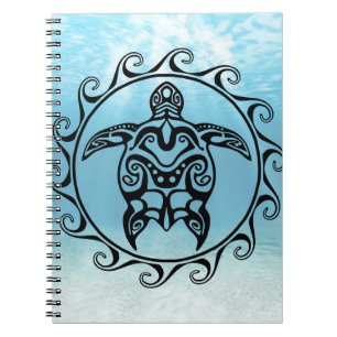 Carnet Black Tribal Turtle Sun