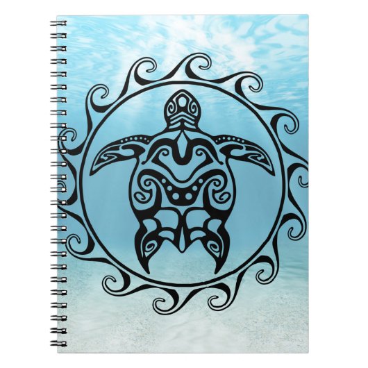 Carnet Black Tribal Turtle Sun (Devant)