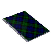 Carnet Black Watch Tartan bleu vert Plaid (Côté Droit)