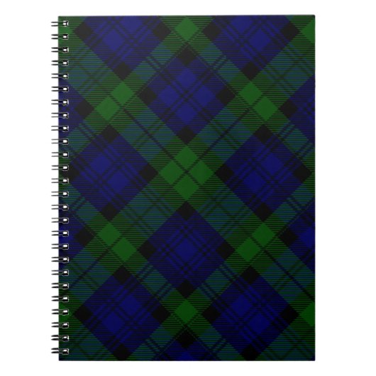 Carnet Black Watch Tartan bleu vert Plaid (Devant)