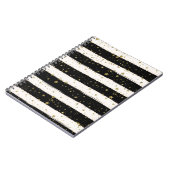 Carnet Black White Aquarelle rayures Gold Parties scintil (Côté gauche)