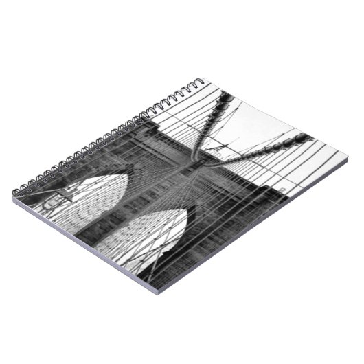 Carnet Black White Brooklyn Bridge New York (Côté gauche)