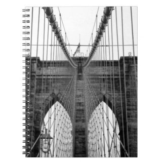 Carnet Black White Brooklyn Bridge New York