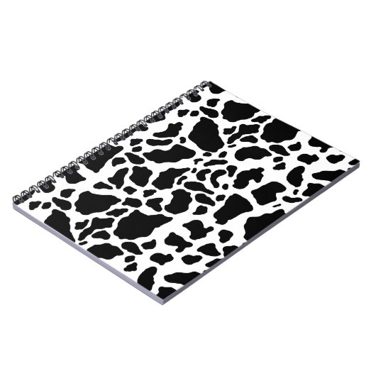 Carnet Black & White Cow Spots Animal Print Pattern (Côté gauche)