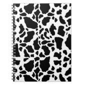 Carnet Black & White Cow Spots Animal Print Pattern (Devant)