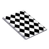 Carnet Black & White Diamond Checkered Pattern (Côté Droit)