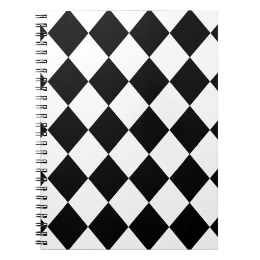 Carnet Black & White Diamond Checkered Pattern (Devant)