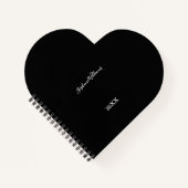 Carnet Black White Elegant Personnalisé Nom Année Cadeau (Devant)