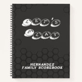 Carnet Black White Family Name Board Game Scorebook (Devant)