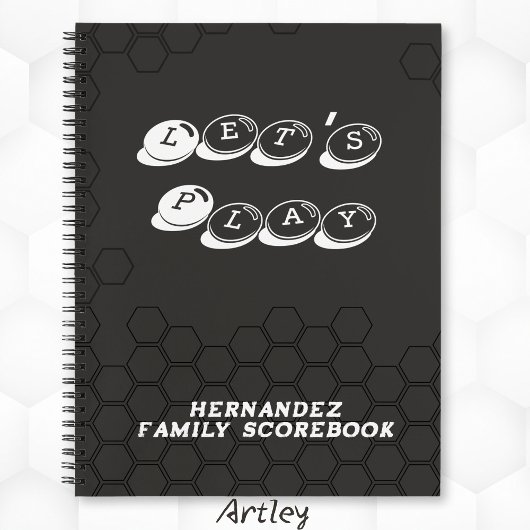Carnet Black White Family Name Board Game Scorebook