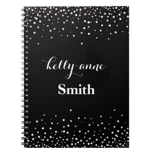 Carnet Black White Glitter Faux Foil Glamorous kraft (Devant)