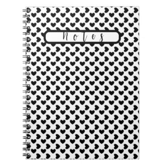 Carnet Black & white hearts