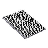 Carnet Black & White Labyrinth Maze Pattern (Côté Droit)