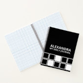 Carnet Black White Minimal Modern Squared Daily (Intérieur)