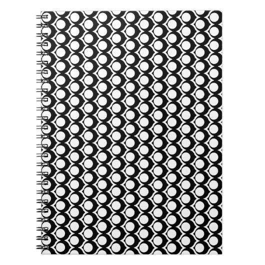 Carnet Black White Modern Geometric Orbit (Devant)