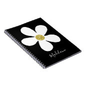 Carnet Black White Simple Daisy Gold Personal School (Côté Droit)