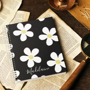 Carnet Black White Simple Motif Gold School