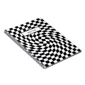 Carnet Black & White Warped Checkered Pattern Custom (Côté Droit)
