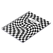 Carnet Black & White Warped Checkered Pattern Custom (Côté gauche)