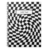 Carnet Black & White Warped Checkered Pattern Custom (Devant)