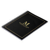 Carnet Black with Gold Personalized Monogram and Name (Côté gauche)