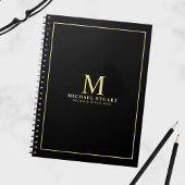 Carnet Black with Gold Personalized Monogram and Name