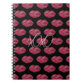 Carnet Black with Red Lips XOXO (Devant)