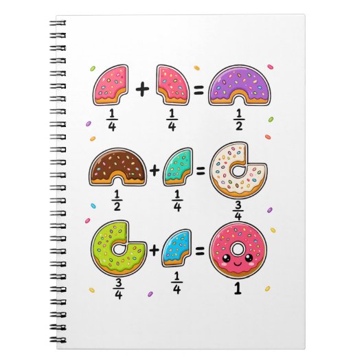 Carnet Blagues de maths sur les fractions de beignets (Devant)