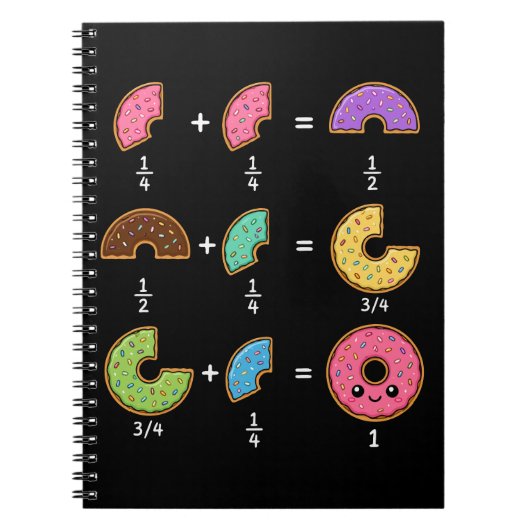 Carnet Blagues de maths sur les fractions de beignets (Devant)